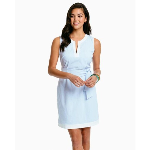 Southern Tide Dresses & Skirts - NEW Southern Tide Sky Blue Erica Performance Seersucker Dress Women’s 14
